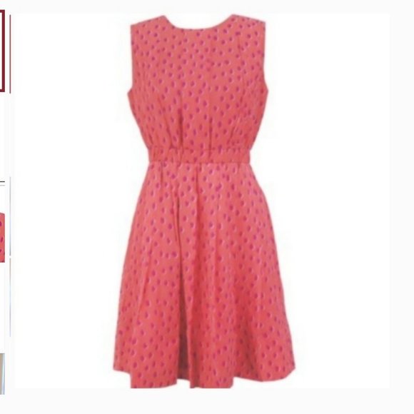 kate spade leopard dot pleated dress pink 4 nwot